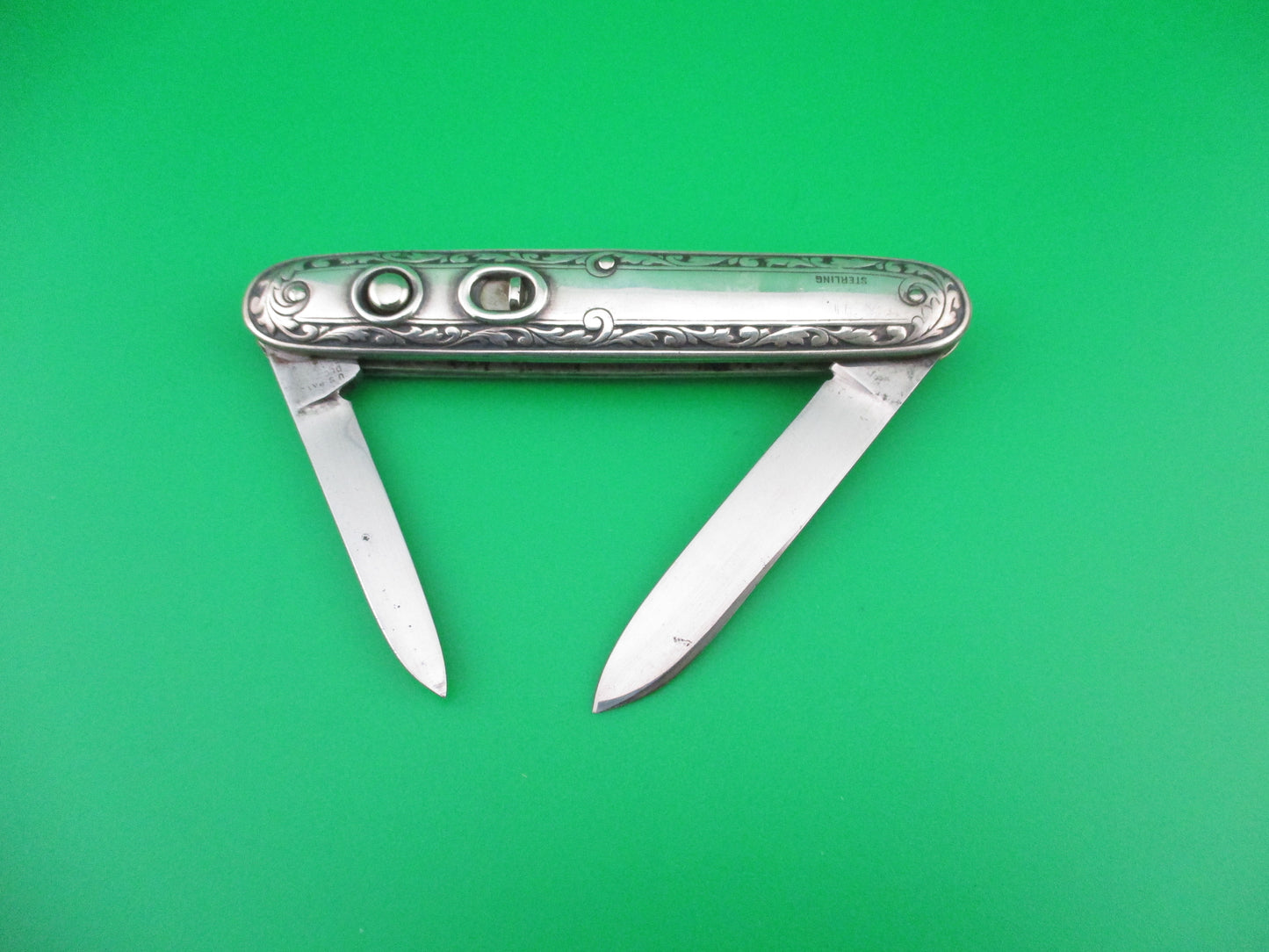 Schrade Cut Co Medium double Sterling Silver Deluxe automatic knife