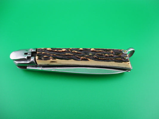 MAKINOX 21cm French 4 blade Camper Faux stag automatic knife