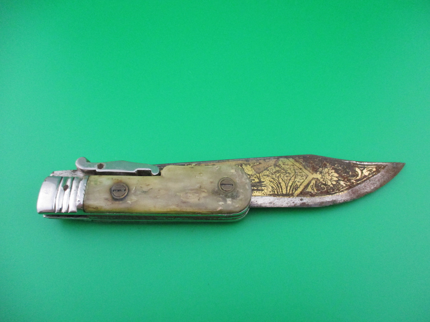 TOLEDO Spain 24cm Pig sticker extender lever knife w sheath