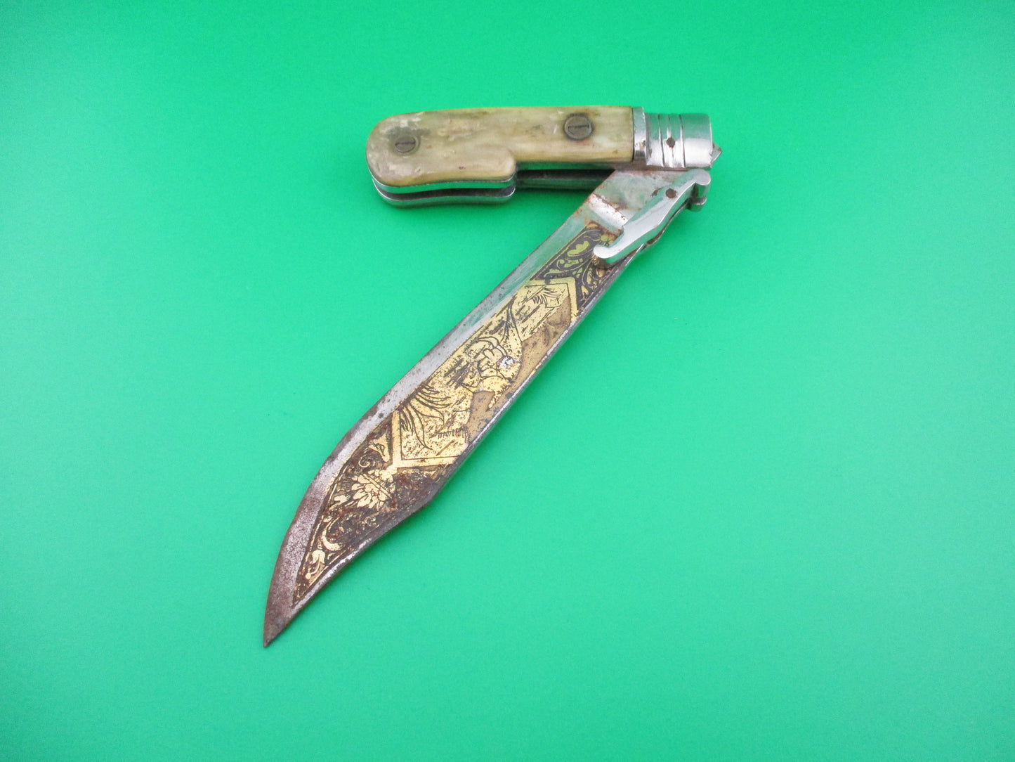 TOLEDO Spain 24cm Pig sticker extender lever knife w sheath