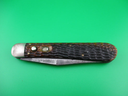 Schrade Cut Co Hunting Knife Saber grind blade bone switchblade
