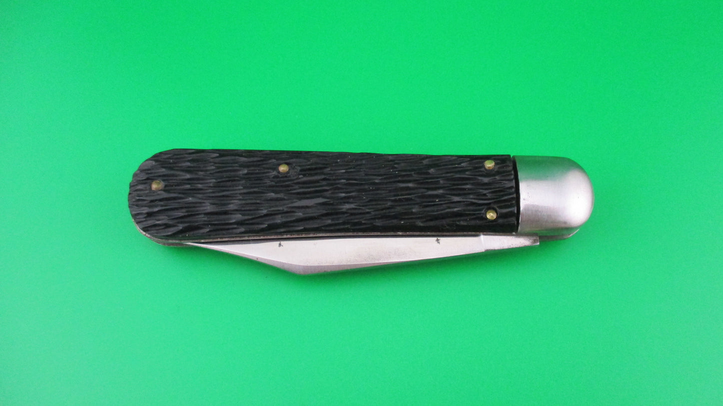 SCHRADE WALDEN 155 Scout Black jigged vintage automatic knife