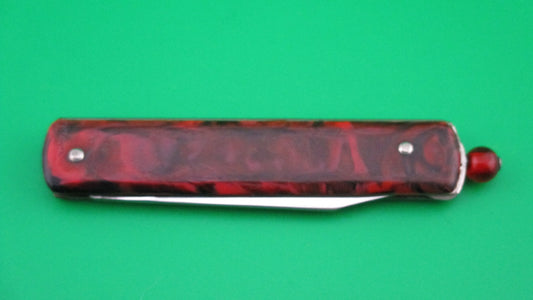 GEORGE SCHRADE KNIFE CO Pullball Red swirl vintage switchblade