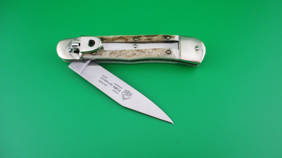 z PUMA 10cm 210410 SOLINGEN SPRINGBOCK GERMANY Stag Lever knife – Apple ...