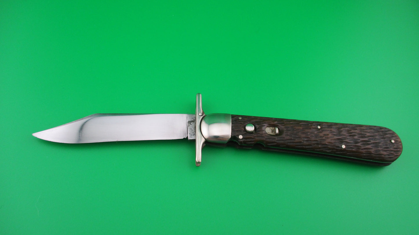 SHAPLEIGH HDW CO Hunter's Pride Bone Vintage automatic knife