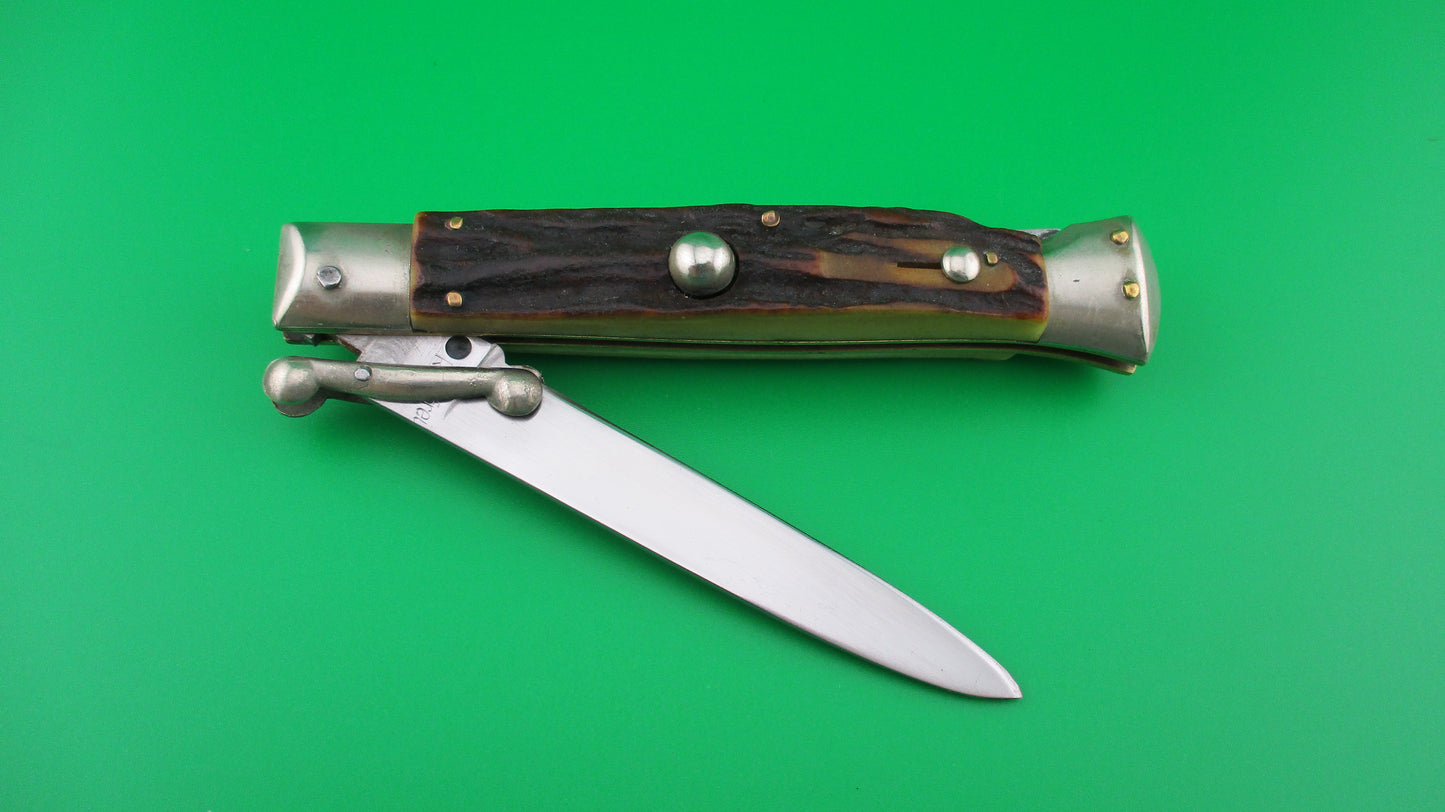 z Rostfrei (slant) 21cm Italian Swing Guard Stag automatic knife