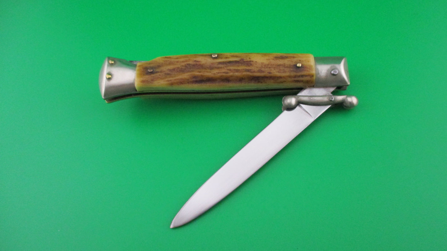 z Rostfrei (slant) 21cm Italian Swing Guard Stag automatic knife