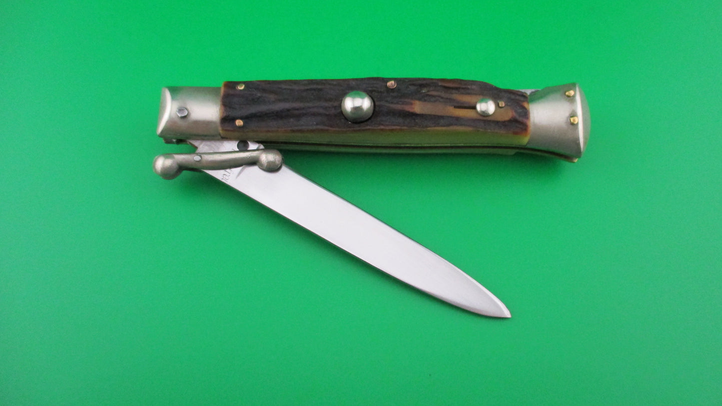 z Rostfrei (slant) 21cm Italian Swing Guard Stag automatic knife