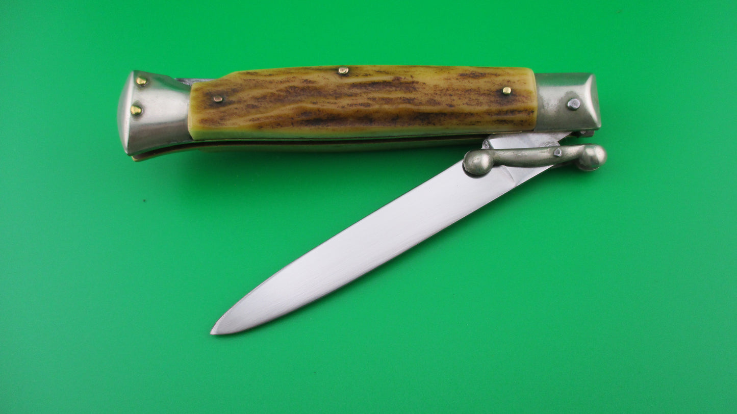 z Rostfrei (slant) 21cm Italian Swing Guard Stag automatic knife