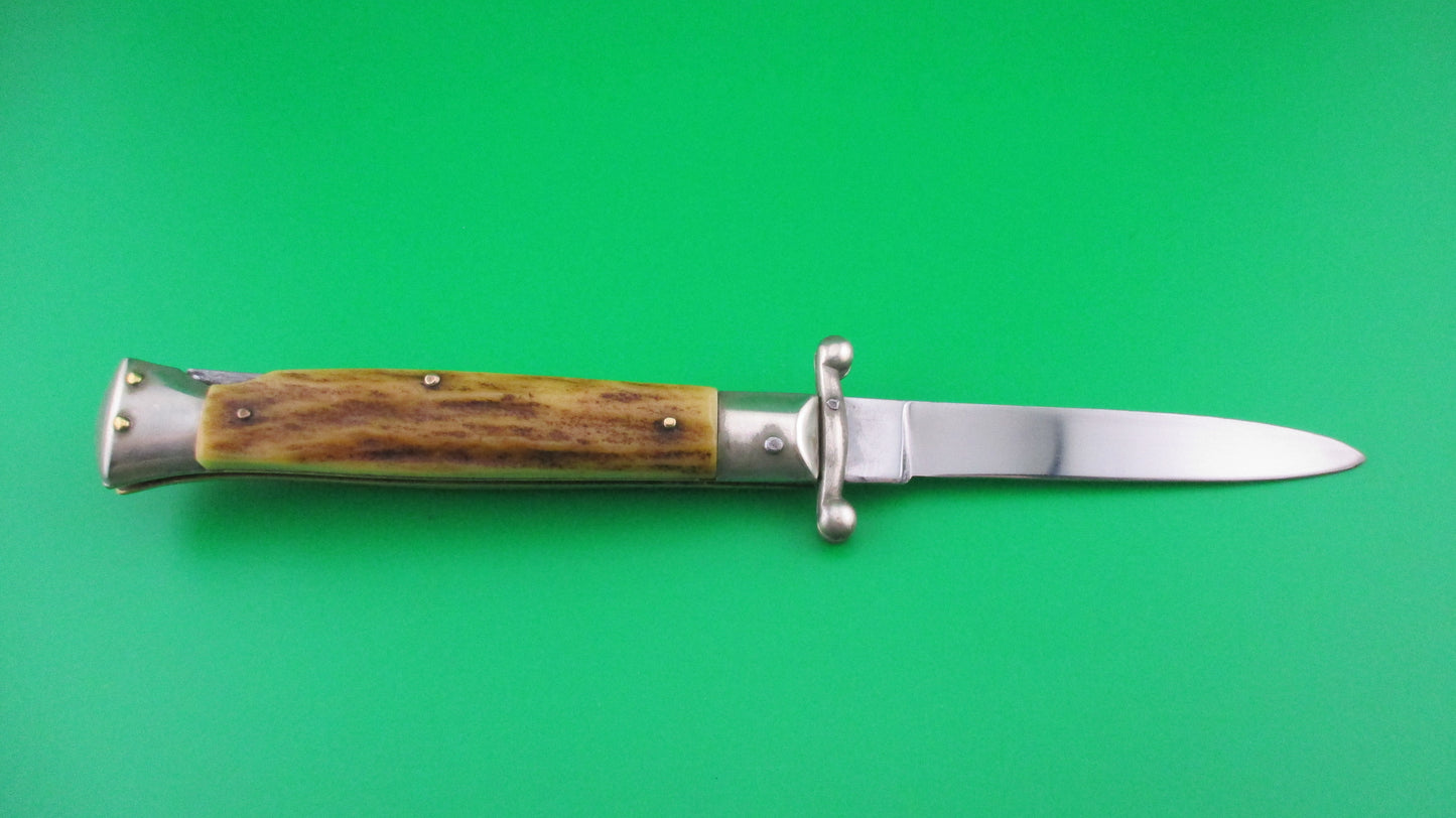 z Rostfrei (slant) 21cm Italian Swing Guard Stag automatic knife