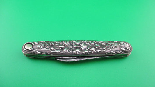 Press Button Knife Co Medium double Sterling Silver Satyr switchblade