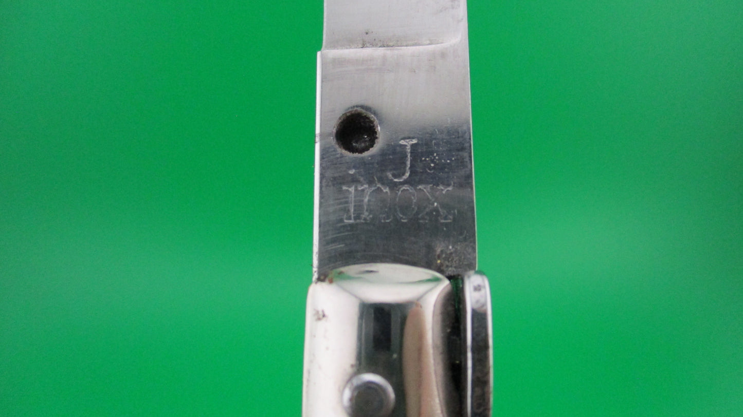 J INOX 28cm Italian Swivel bolster Scrimshaw Koi Fish automatic knife OSK MULAS