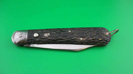 Presto Hunter Black Metal M2 paratrooper style switchblade knife with lanyard ring