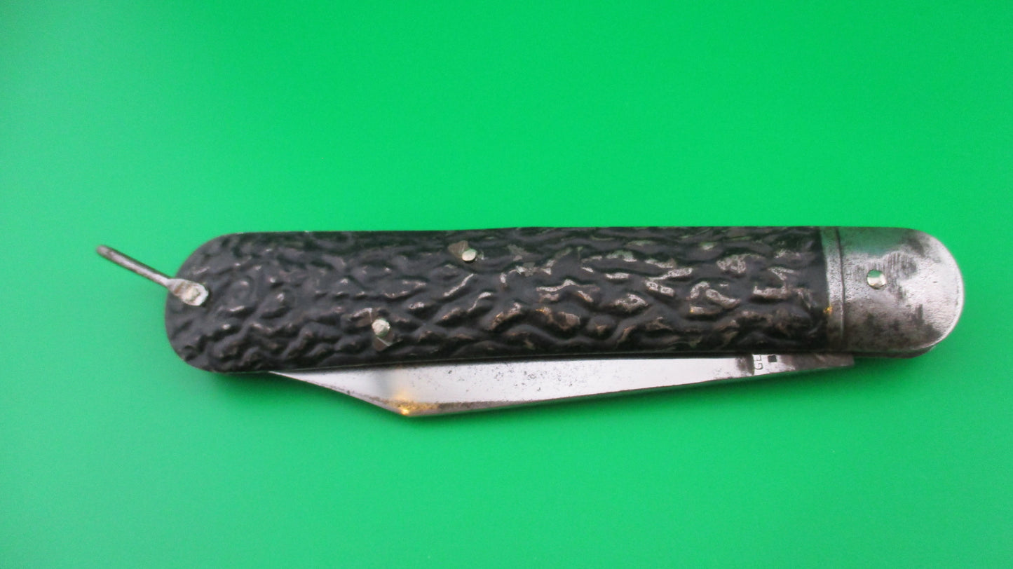 Presto Hunter Black Metal M2 paratrooper style switchblade knife with lanyard ring