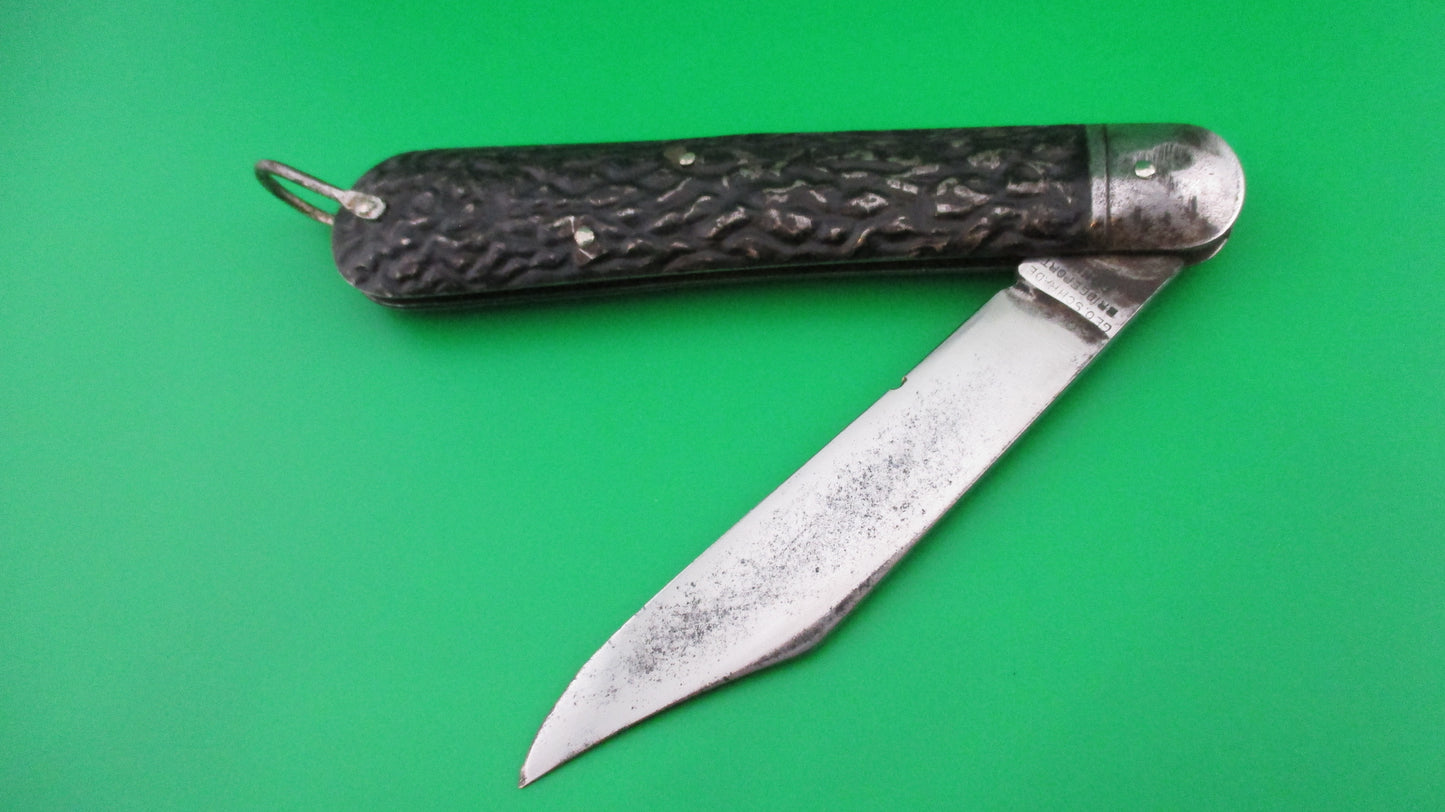 Presto Hunter Black Metal M2 paratrooper style switchblade knife with lanyard ring
