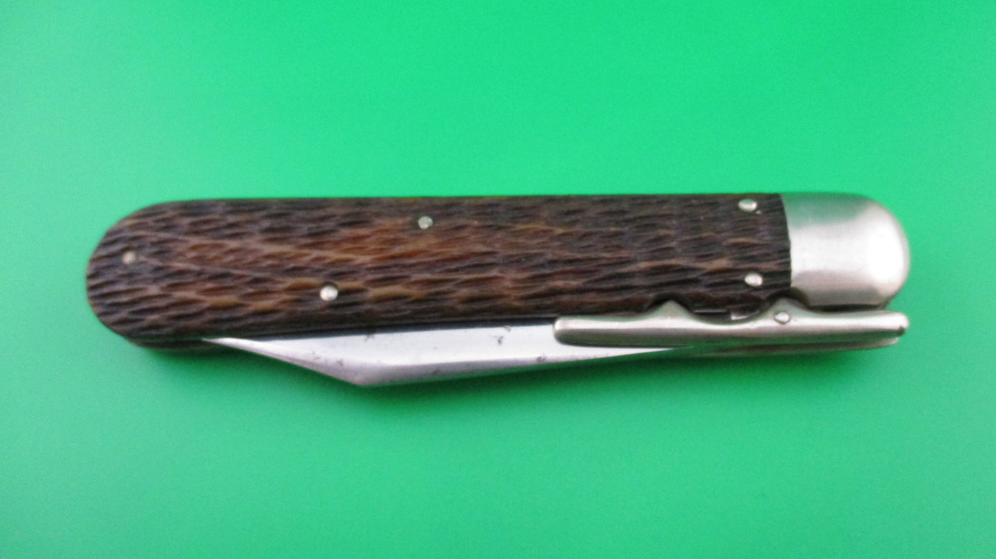 SCHRADE CUT CO HUNTERS PRIDE Bone folding guard switchblade knife