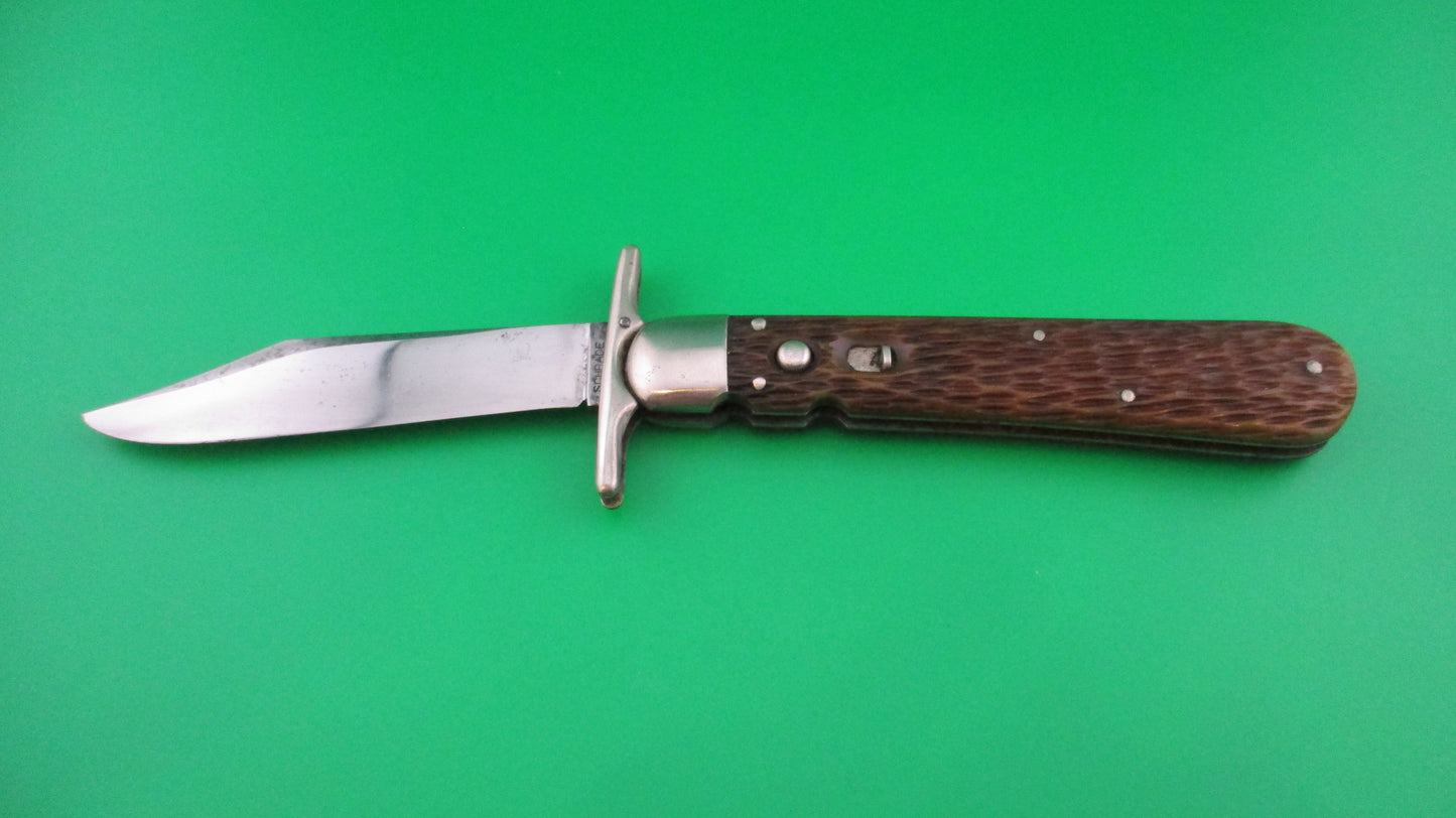 SCHRADE CUT CO HUNTERS PRIDE Bone folding guard switchblade knife