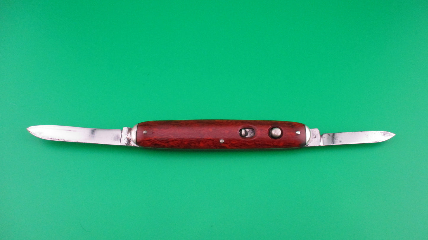 SCHRADE CUT CO Medium double Red Cut Superior Tobacco automatic knife