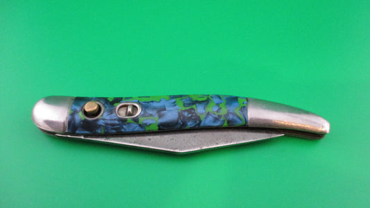 Hammer Brand Imperial Toothpick Blue pearl Green 1950s vintage switchblade