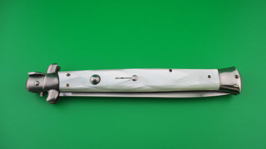 VIRGINIA INOX 33cm Italian Stiletto Pearlex swivel bolster vintage switchblade knife