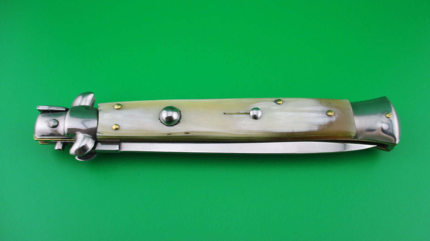 Maniago 28cm Italian Swivel bolster Dagger Honey Horn automatic knife