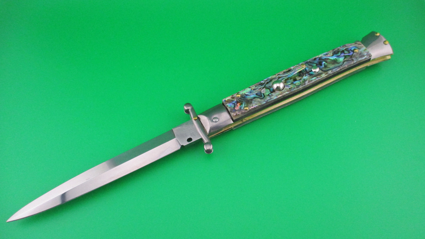 FRANK B ITALY 28cm Italian Swing guards Abalone Dagger blade automatic knife