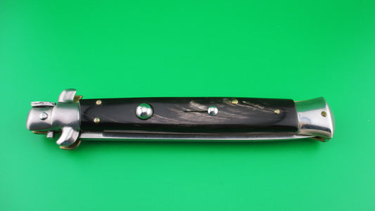 MADE ITALY 28cm Italian Swivel bolster Buffalo horn automatic knife