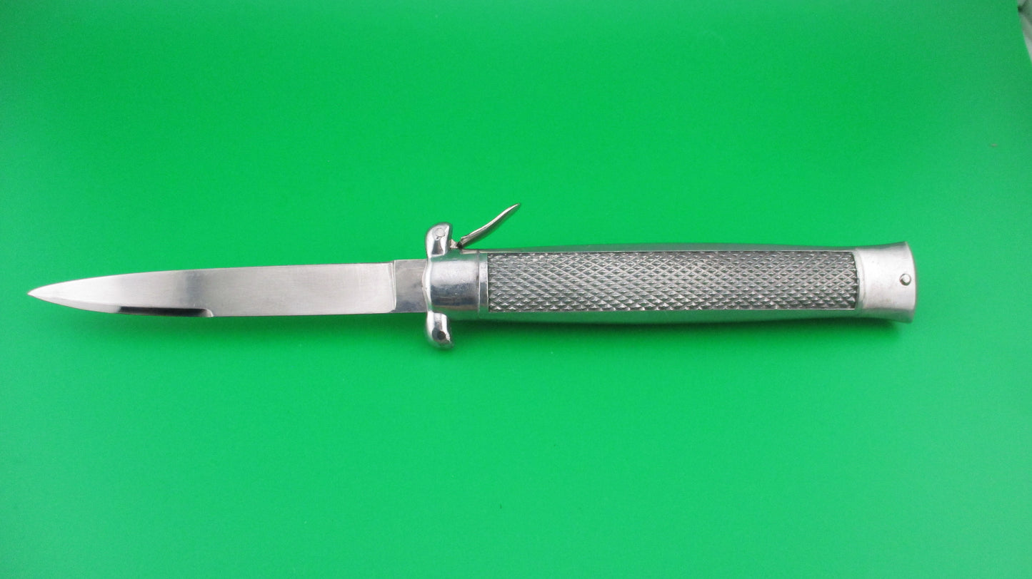 INOX BREVETATTO 21cm Italian Trapdoor 1960s Checkered Aluminum automatic knife