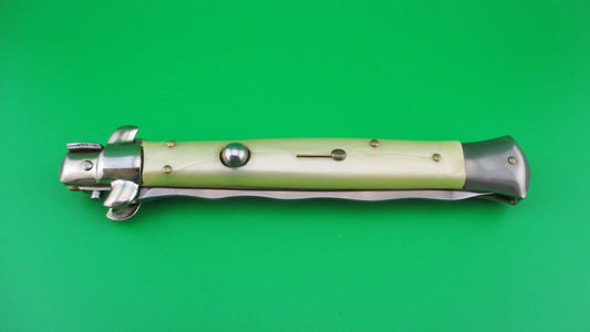 z ITALY STAINLESS 28cm Italian Stiletto KRIS Yellowed Pearlex automatic knife