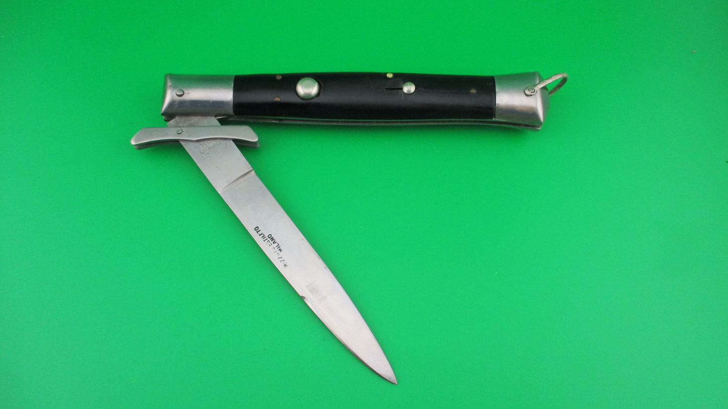 RIZZUTO ESTILETO MILANO 11 inch Swing Guard Batwing Black Vintage automatic knife