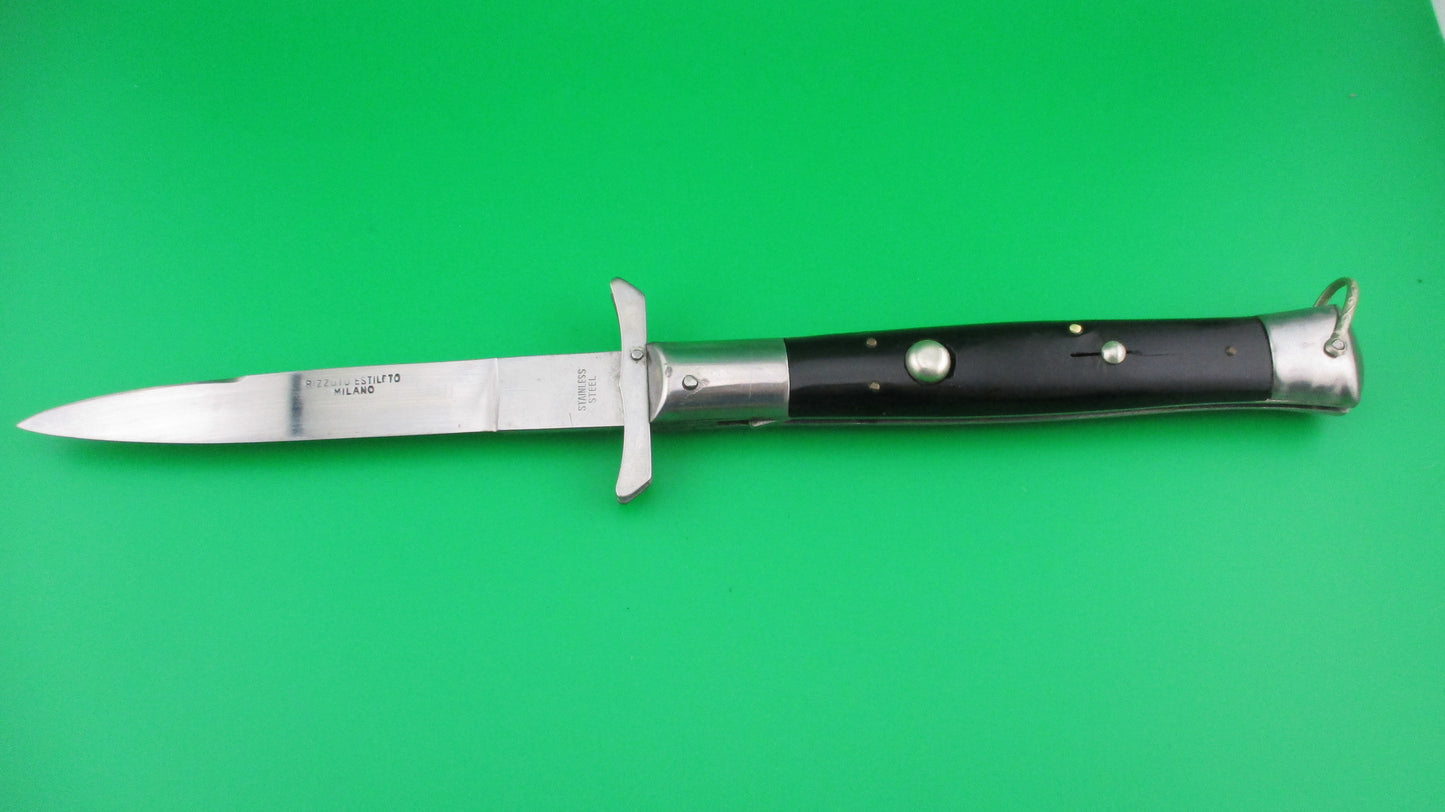 RIZZUTO ESTILETO MILANO 11 inch Swing Guard Batwing Black Vintage automatic knife