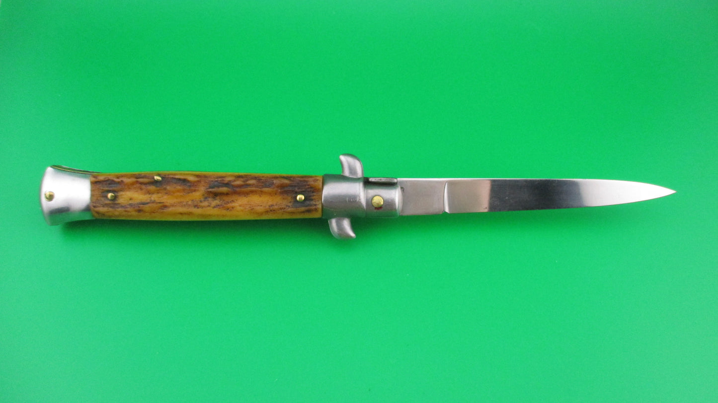 z INOX 22cm Italian Stiletto Stag swivel bolster vintage automatic knife