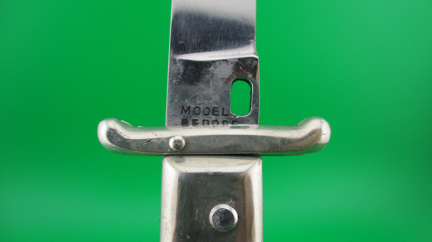 z INOX 247 24cm French MODEL DEPOSE Swing Guard Black checkered automatic knife