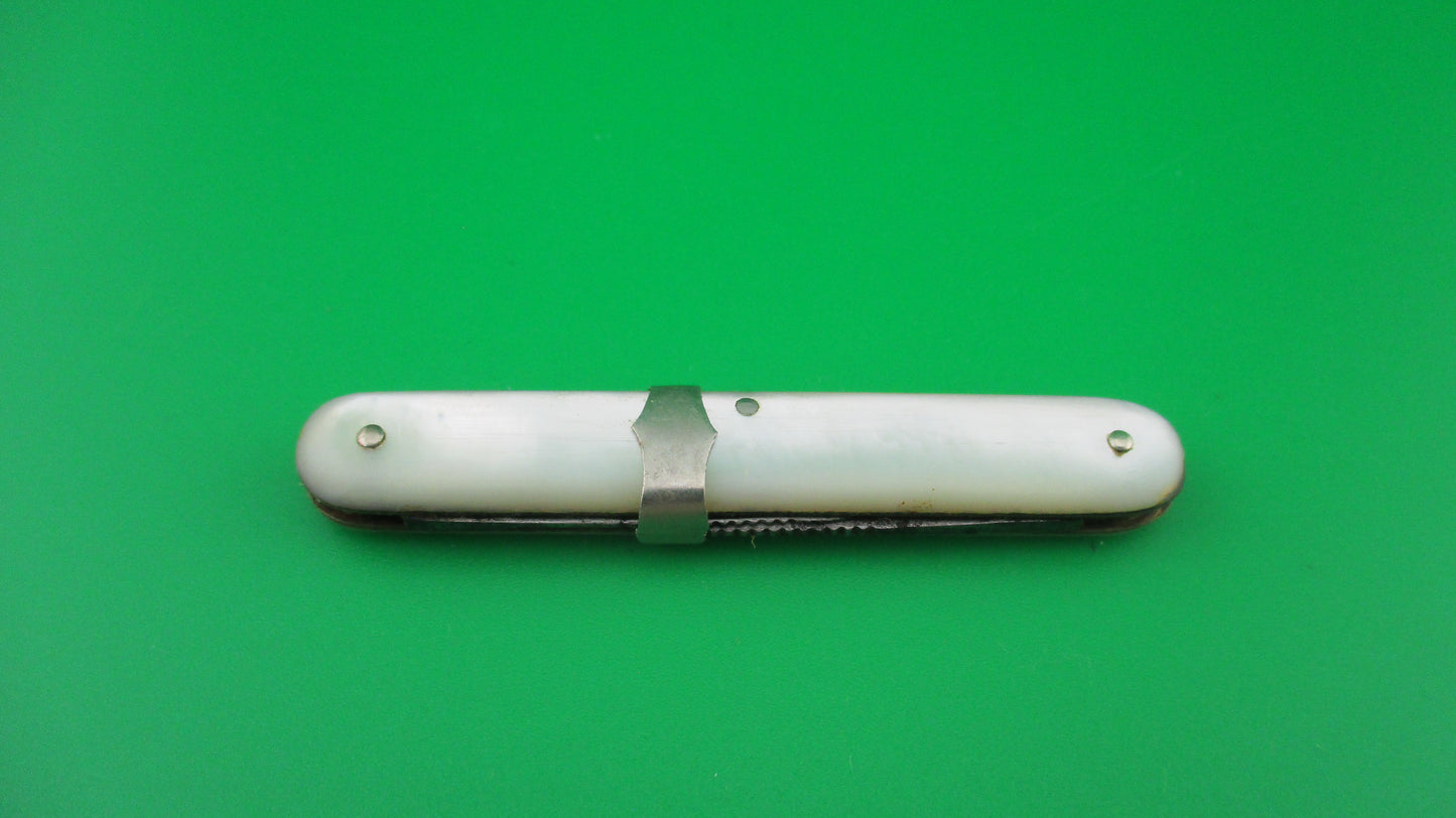 SCHULDER SOLINGEN D.R.G. No 111184 German Pearl Antique Sliding band knife