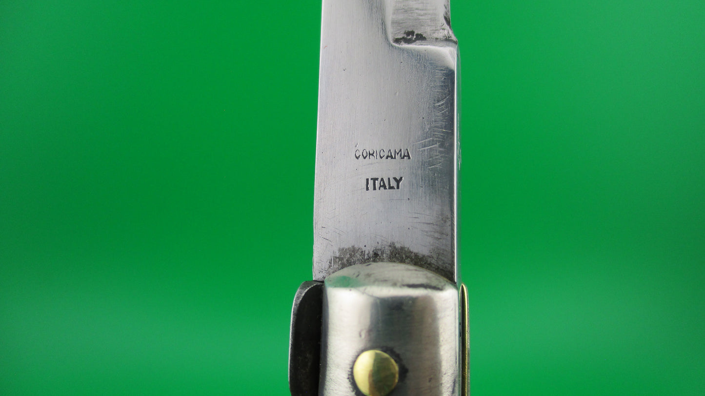 CORICAMA INOX ITALY 28cm Italian Picklock Stag vintage switchblade knife square tab