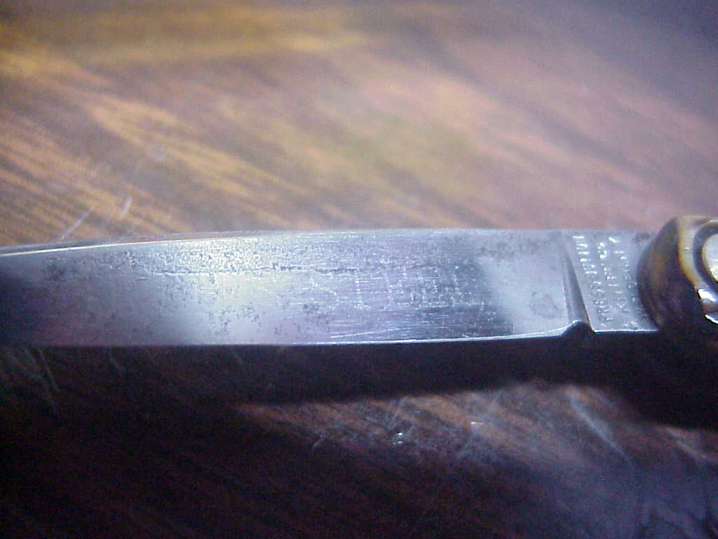 Press Button Knife Co Medium double etched FIRTH'S STEEL antique automatic knife