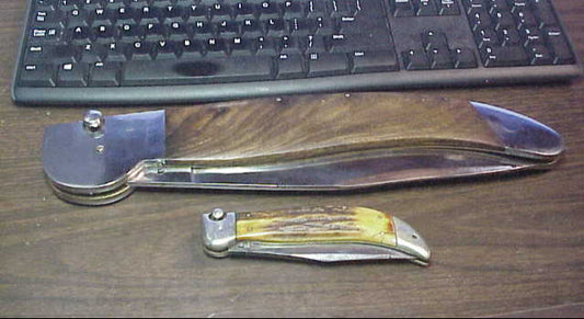 Kabar Grizzly Inspired 24 inch Custom Automatic knife w handmade leather sheath