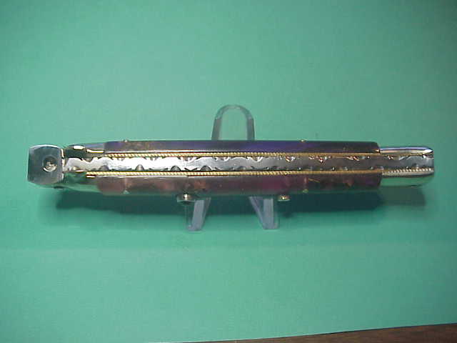 Walt's Latama 28cm Italian Classic customized by Tank Fisher Red & Purple automatic knife