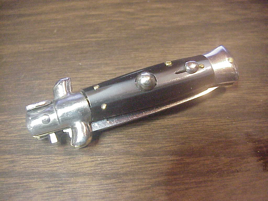 ROSTFREI 12cm Italian NOS stiletto Oreste Dibon vintage swivel bolster automatic knife