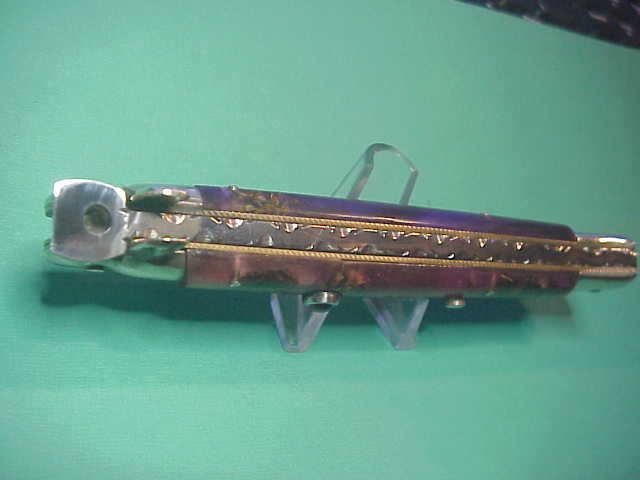 Walt's Latama 28cm Italian Classic customized by Tank Fisher Red & Purple automatic knife