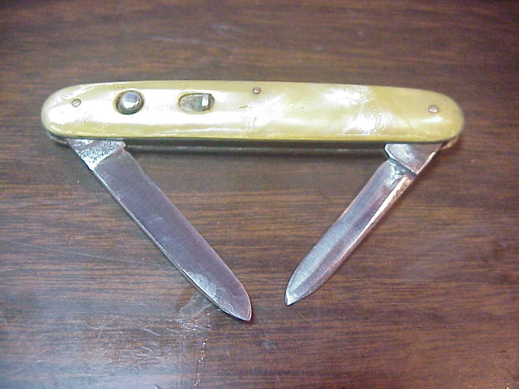 Schrade Walden small double 7444M Marine Pearl cell switchblade knife