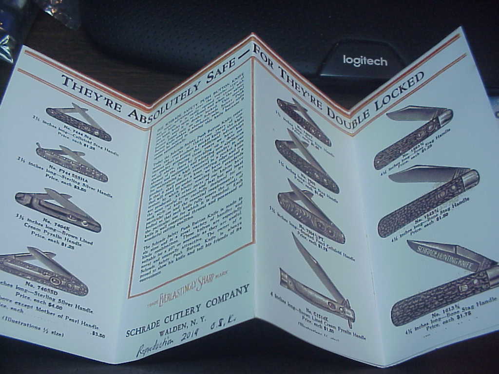 Schrade Switchblade catalogs pamphlet copies NOT original