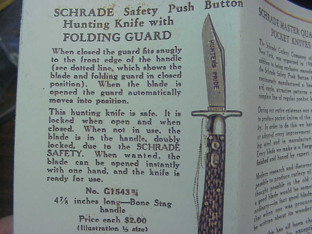 Schrade Switchblade catalogs pamphlet copies NOT original