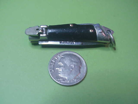 STAINLESS 7cm Japanese Mini Lever Slant Bolster automatic keychain knife