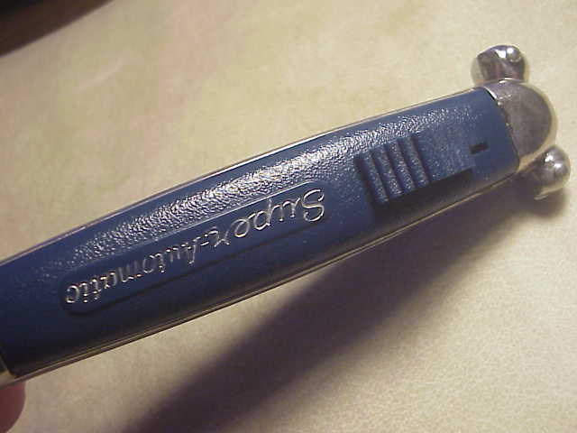 STAINLESS STEEL 21cm RARE Blue Super Automatic OTF DA vintage switchblade knife