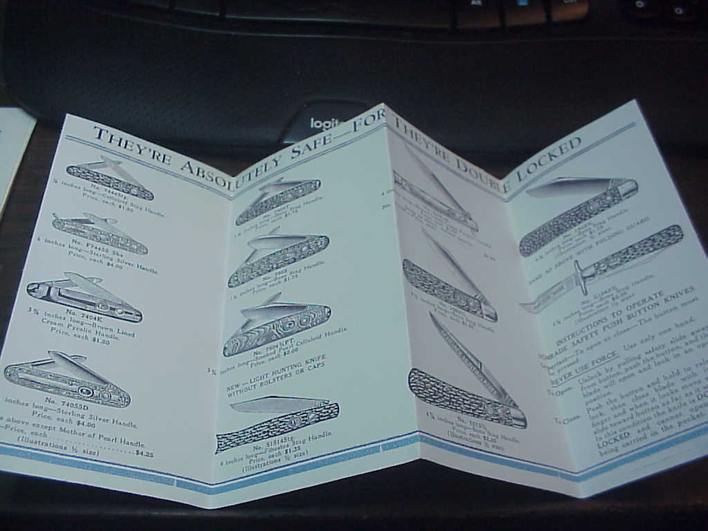 Schrade Switchblade catalogs pamphlet copies NOT original