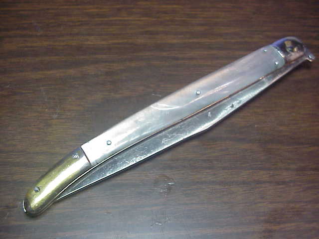 Toledo 30cm Spanish Toothpick Vintage Lever automatic knife w Imitation Pearl scales