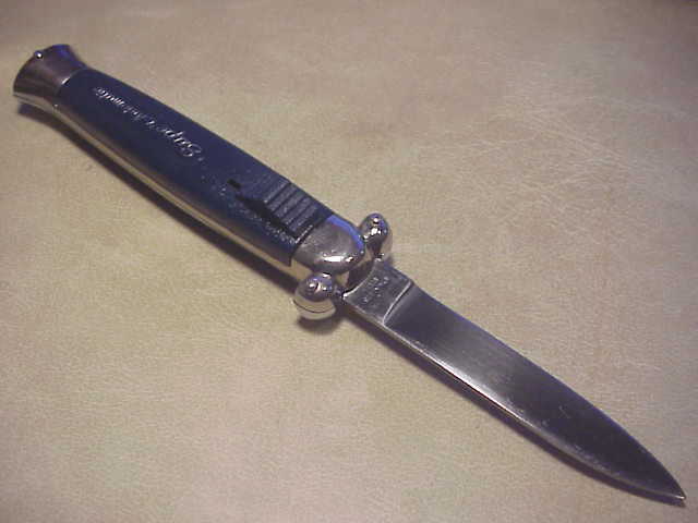 STAINLESS STEEL 21cm RARE Blue Super Automatic OTF DA vintage switchblade knife