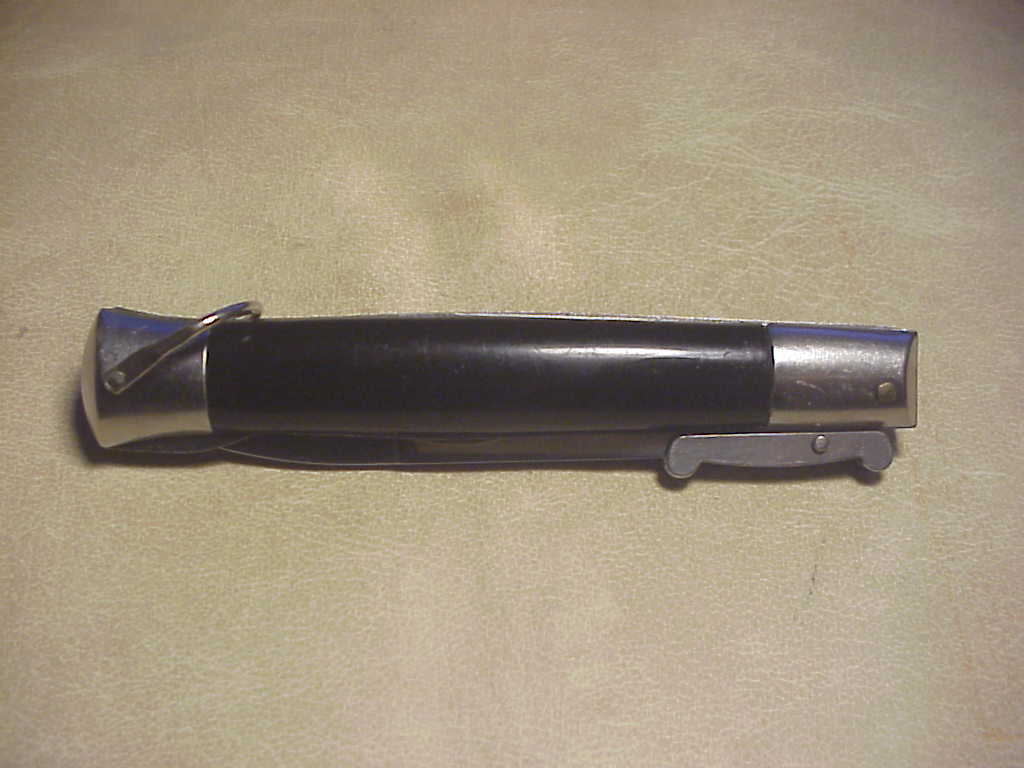 STAINLESS STEEL 22cm Japanese Late model Rizzuto w "peek shields" automatic knife