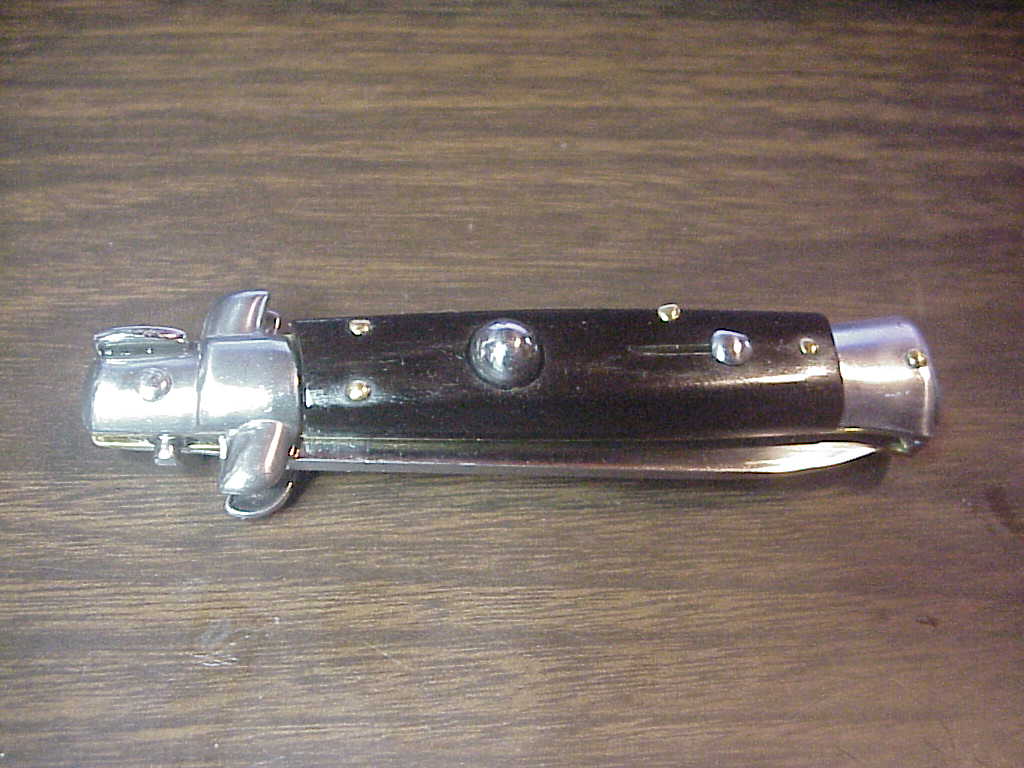 INOX 18cm Italian Stiletto swivel bolster vintage automatic knife NOS